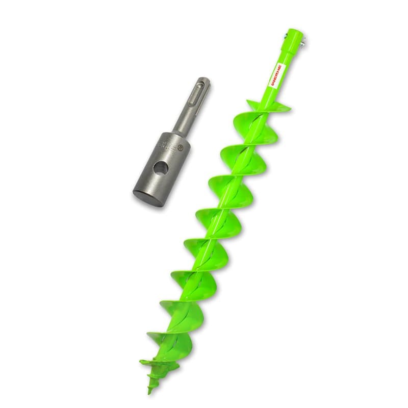 WERHE Perceuse de terre 100 mm avec réceptacle SDS Plus Pointe de perçage robuste Perceuse de pieux Perceuse de pieux Double arb