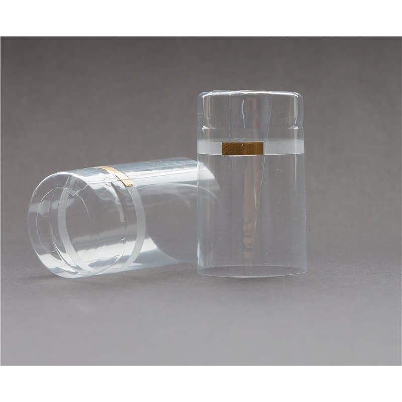AE-GLAS : Capsules rétractables transparentes avec bande déchirable (⌀ = 32,5 mm/longueur = 55 mm) pour bouchons de bouteille (7