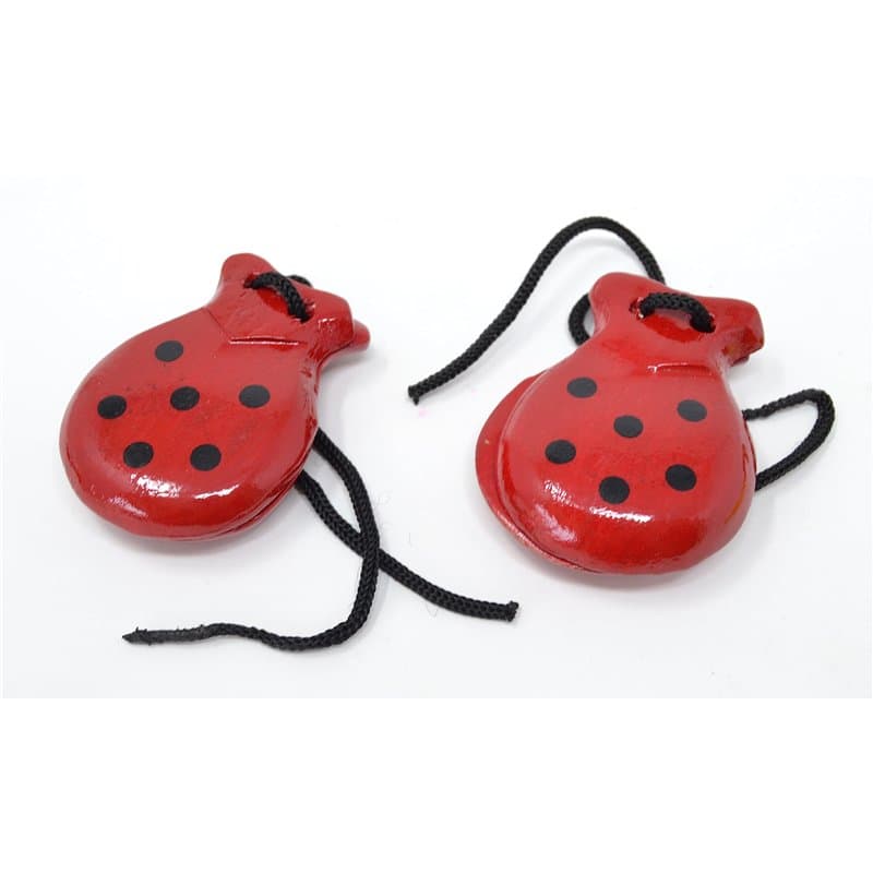 Castagnettes 1 paire de petits CASTANETS ESPAGNOLS 6 cm (2-6) bois de pin naturel TAILLE pour les plus petits
