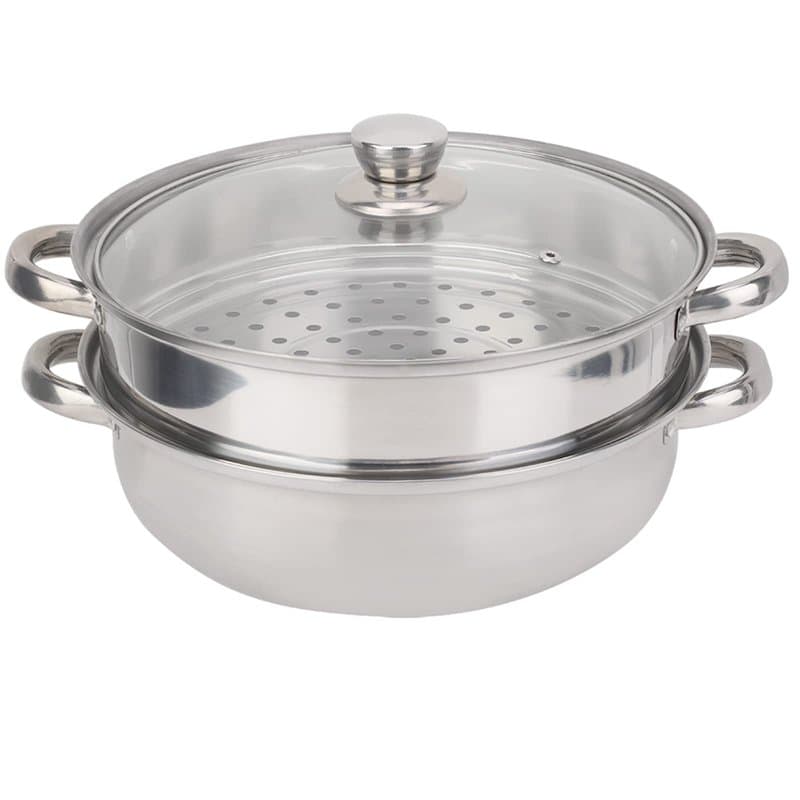 Cuiseur à Vapeur, Batterie De Cuisine En Acier Inoxydable Pot Vapeur Soupe Chaudière Pour La Cuisson Des Légumes Accessoires Com