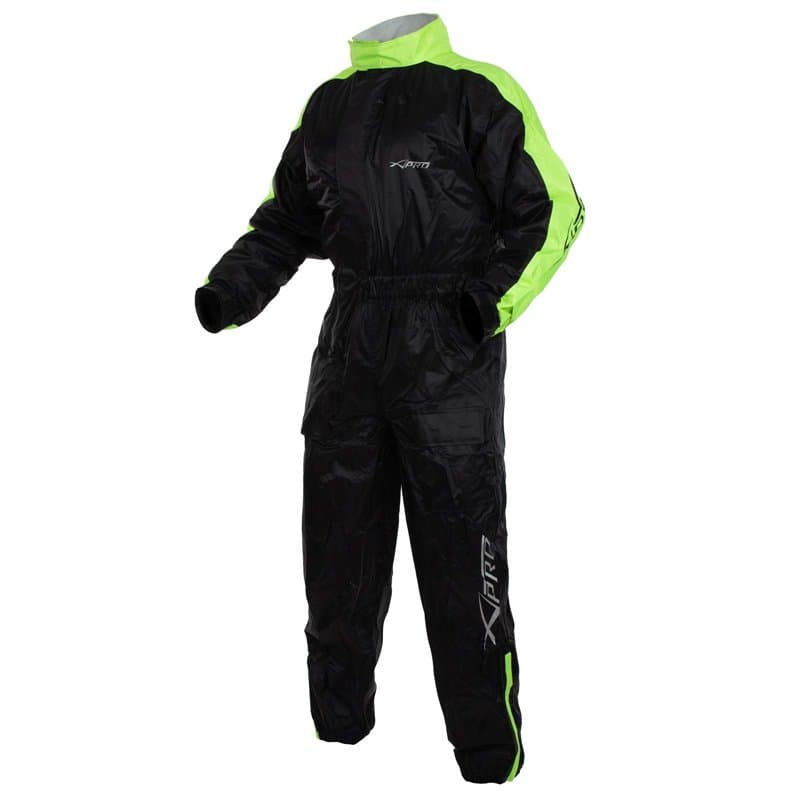 Combinaison Antipluie Motard Nylon Etanche Moto Doublure Reflechissant Fluo XS