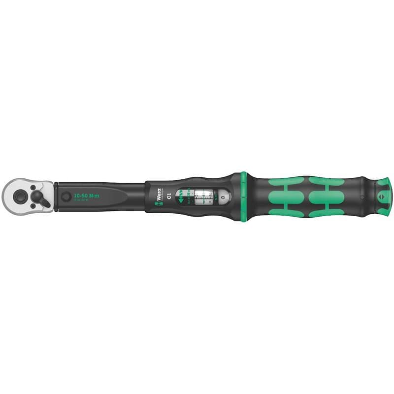 Wera 05075620001 Clé dynamométrique à cliquet Click-Torque C 1, 1/2", 10-50 Nm Vert