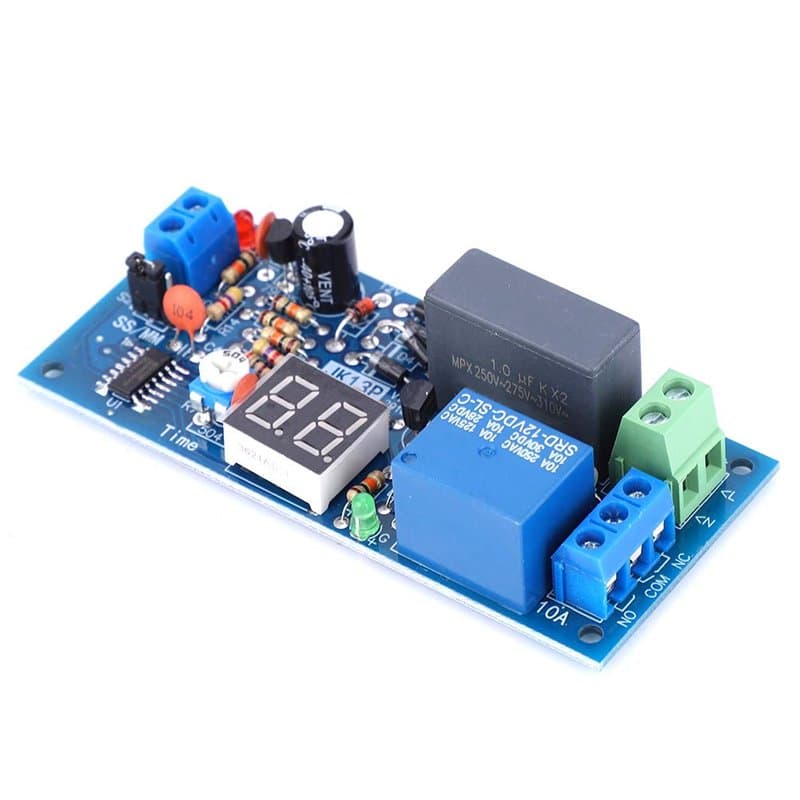 Oumefar Module de Relais de Minuterie 220V AC 1-99 Secondes/1-99 Minutes Module de Relais de Temporisation de Plage de Temps Min