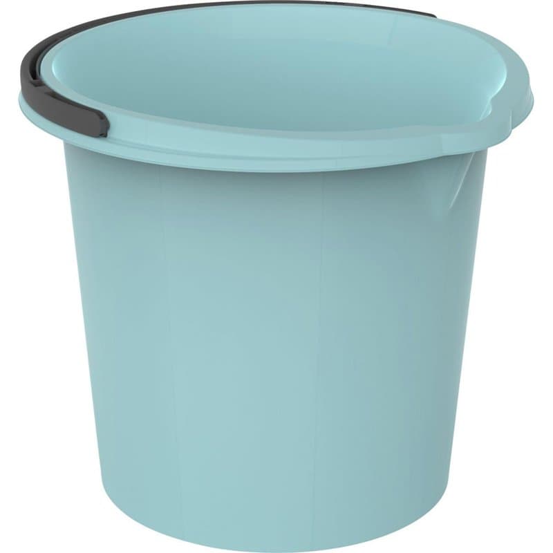 Rotho Seau Vario - 10 l - Bleu - Seau de nettoyage carré en plastique
