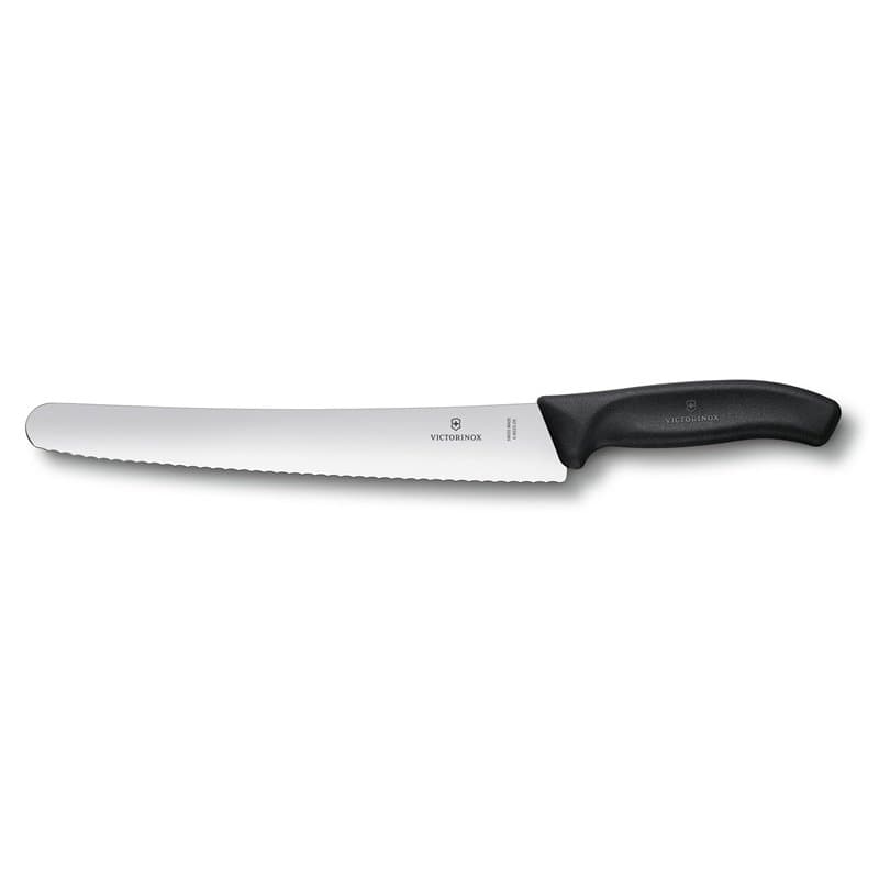 Victorinox Swiss Classic Couteau à Pain avec Tranchant Denté, Inoxydable, Acier Inoxydable, Boîte Cadeau, Noir
