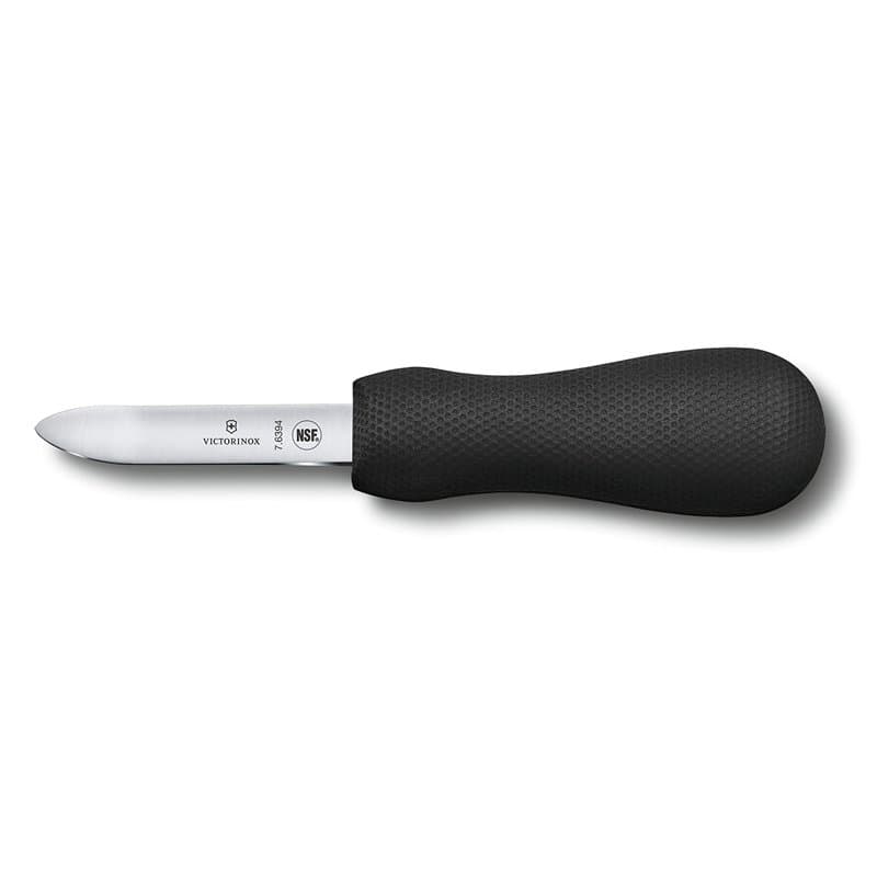 Victorinox Couteau à Huîtres, Lame Courbée, Manche Ergonomique, Lavable au Lave-Vaisselle, Noir