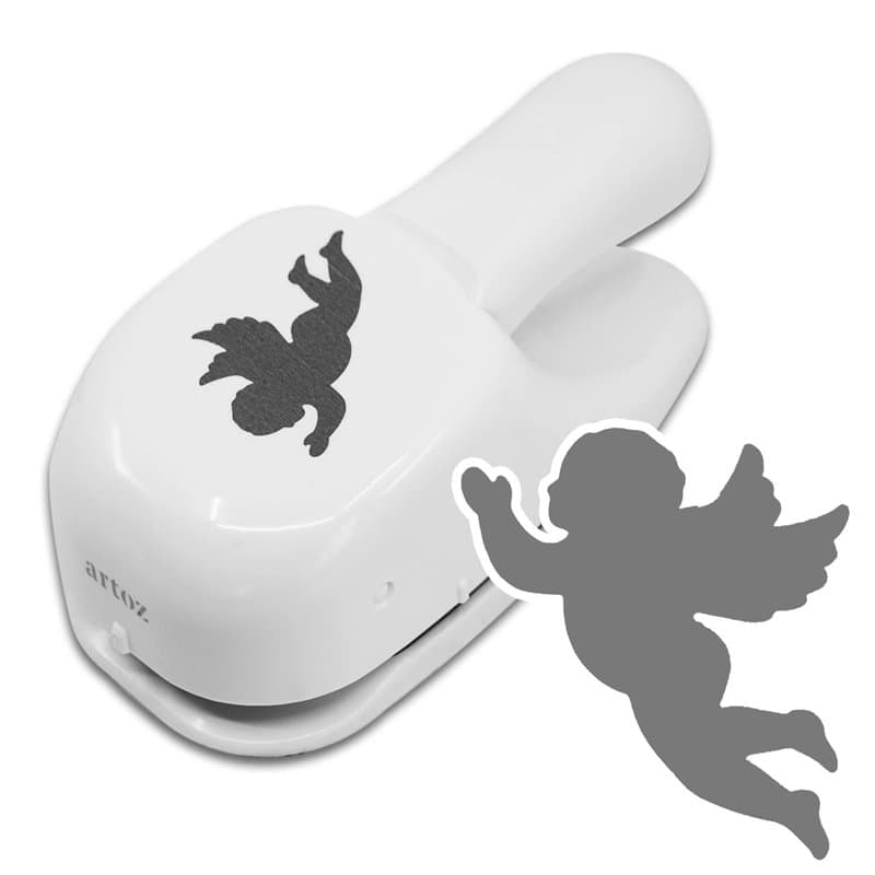 ARTOZ Perforatrice en forme d'ange - 5 cm - Perforatrice à papier - Pour Noël, mariage, baptême - Avec motif putto - Convient de