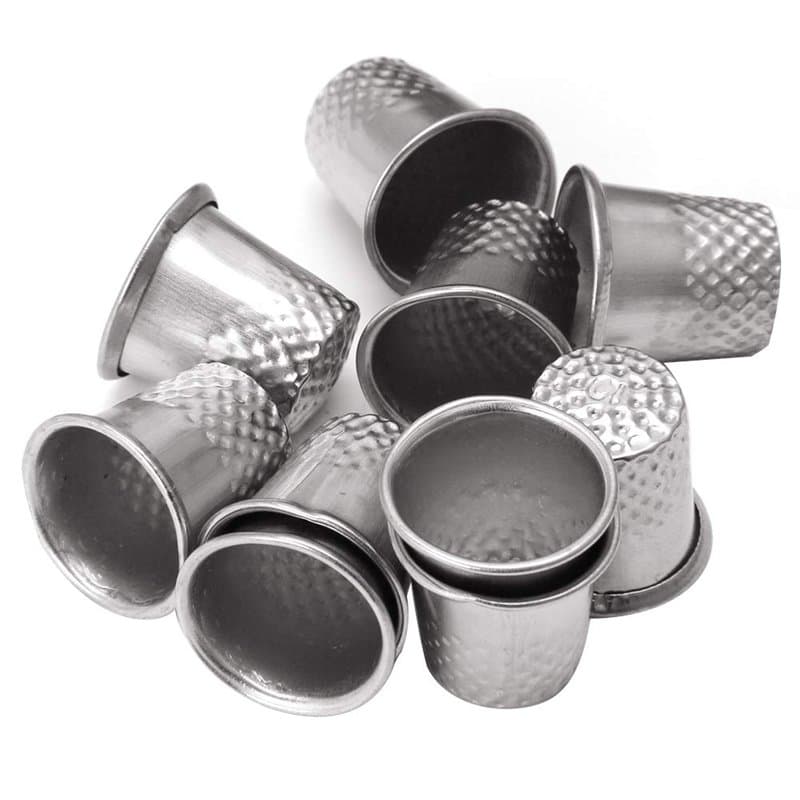 Kodbww Lot de 10 dés à coudre en acier inoxydable - Différentes tailles - Argenté