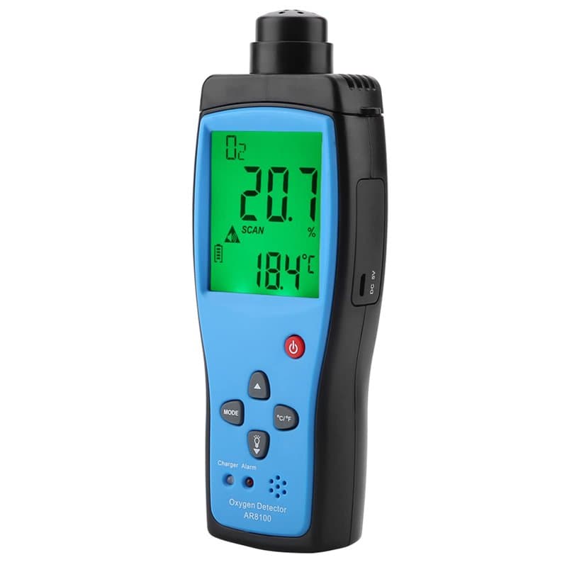 Détecteur d'oxygène, Digital LCD Display Oxygen Gaz Compteur de l'air Mètre de qualité de l'air, son et alarmes de lumière Teste