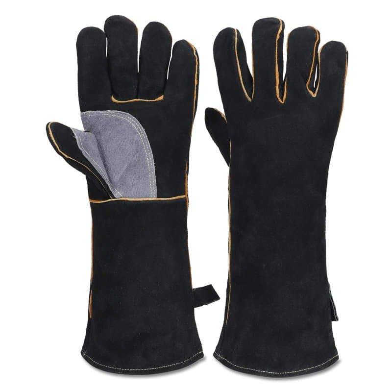 Gants résistants au feu et à la Chaleur extrêmes, Cuir avec Coutures en Kevlar, Parfaits pour cheminée, poêle, Four, Grill, soud