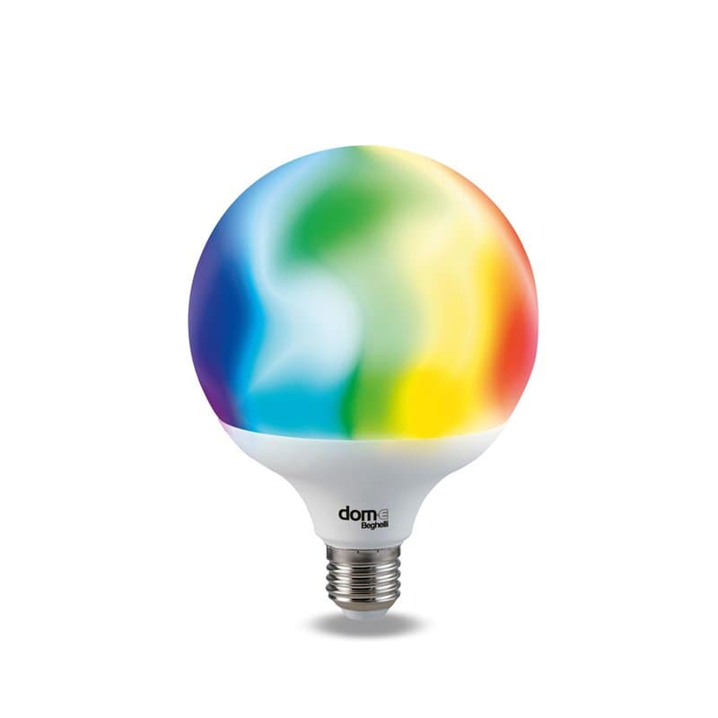 Beghelli - Ampoule LED Smart GLOBO E27 14W RGB-CCT WiFi, Compatible avec Alexa, Application Domotique, Réglage des Couleurs et d