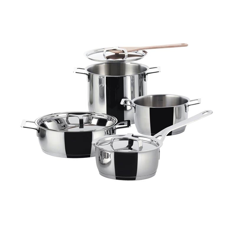 Alessi Ajm100s7 Pots&pans Marmite (Ajm100/20), Faitout (Ajm101/20), Rondin (Ajm102/24), Casserole à Long Manche (Ajm105/16), Cou