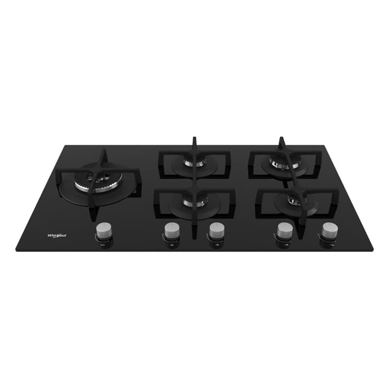 Whirlpool GOA 9523/NB Plaque de cuisson à gaz intégrée, en verre, noir, fonte, 1 000 W