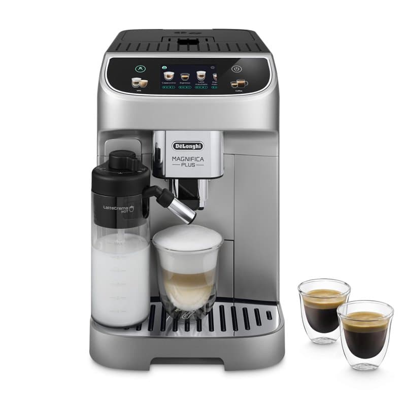 De'Longhi Magnifica Plus ECAM322.70.SB, Machine À Café Superautomatique Avec Système de Lait LatteCrema Pour Cappuccino Automati