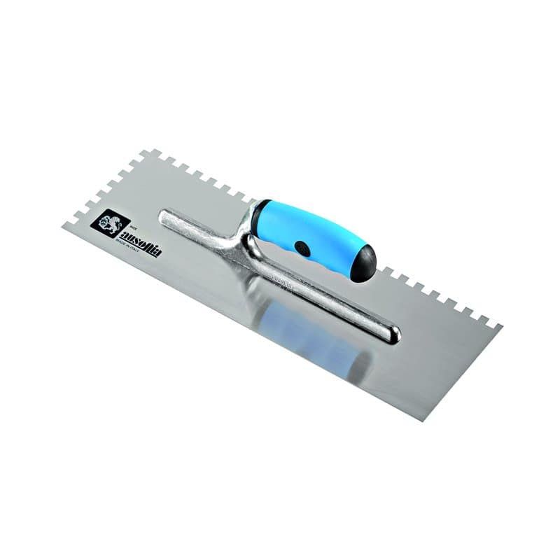 AUSONIA - TALOCHE POUR COLLE 36X12 AVEC LAME EN ACIER INOX, DENTURE DE 10X10 ET MANCHE EN CAOUTCHOUC BI-MATIÈRE