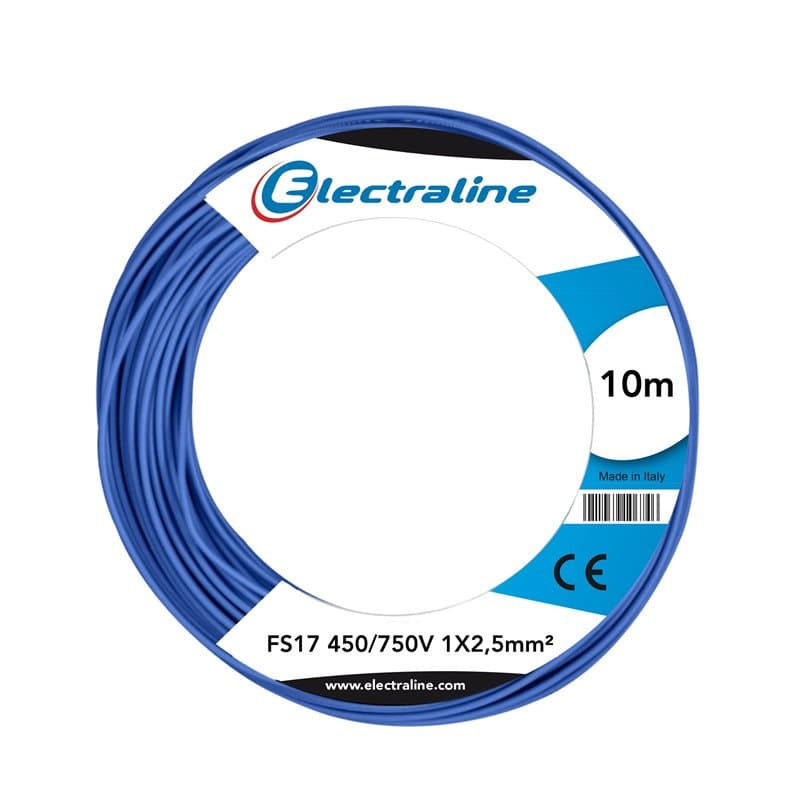 Electraline 13161 FS17 Câble unipolaire 10 m 1 section 2,5 mm² Convient pour câbles de câbles circuits électriques élévateurs su