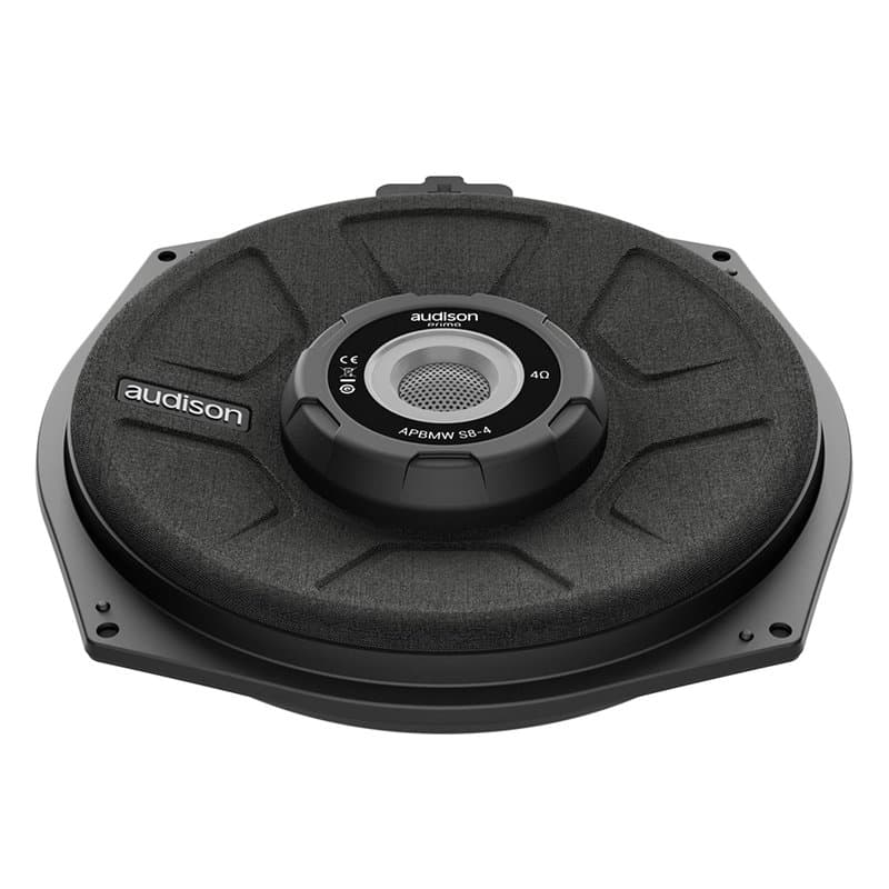 Audison APBMW S8-4.2 – Subwoofer Slim 200 mm pour BMW/Mini, 300W Max, Bobine Simple 4 Ohm, Installation Plug & Play sous siège