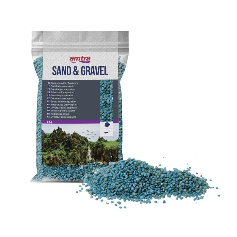 Amtra WAVE Gravier Quartz Ceramisé pour Aquariophilie Turquoise, 5 kg