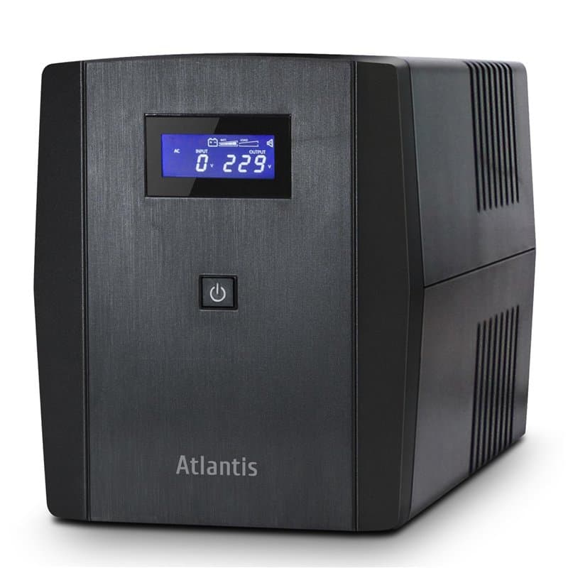 Atlantis A03-S2001 Alimentation sans Interruption (onduleur) à Onde Pseudo-sinusoïdale 2200VA 1320W,écran LCD,Port USB, 5 Prises