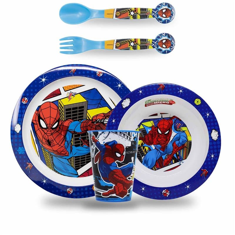 Sorrisini Ensemble de vaisselle pour enfant, Vaisselle réutilisable pour enfants, Services pour Enfant et adapté au micro-ondes,
