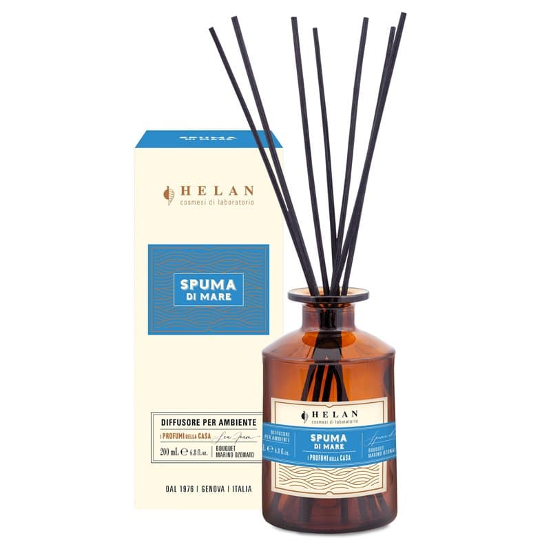 Helan Spuma di Mare - Rafraîchisseur d'air, parfum d'ambiance avec sel de mer et notes de géranium, bâtonnets diffuseurs - Idées