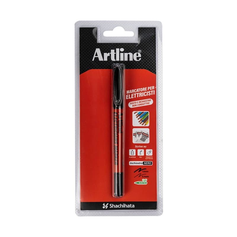 OSAMA Artline Special Purpose Marqueur indélébile pointe fine noire pour électriciens, feutres pointe fine double 0,4-1,0 mm, ma