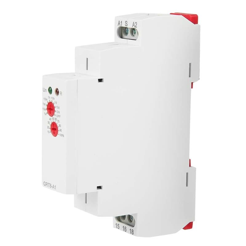 Relais temporisé de mise sous tension Relais de temporisation sur rail DIN 0 , 1 s 10 jours AC/DC 12V ~ 240V GRT8 A1 Mini relais