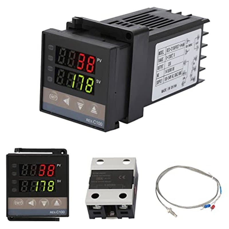 Fafeicy REX-C100 PID Contrôleur de Température, Régulateurs de température AC110V-240V, 0℃~1300℃, Régulateur de Température Numé