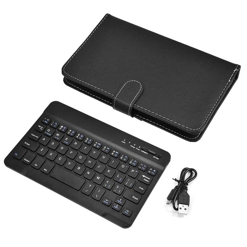 Cuifati Clavier et étui Bluetooth, étui élégant pour Support Folio 2 en 1 + Clavier Bluetooth 3.0 détachable, pour téléphones An