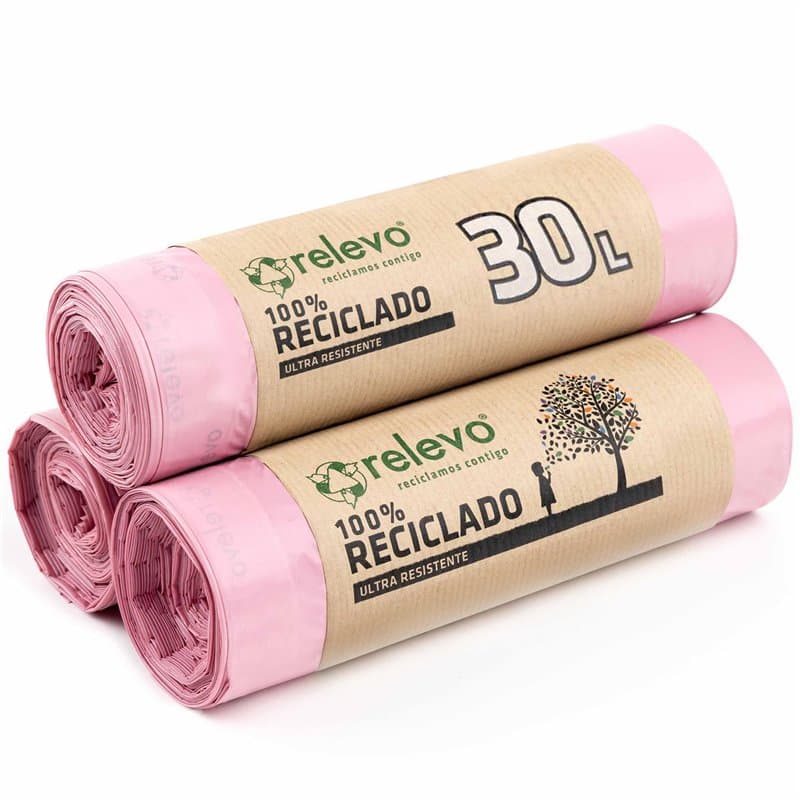 Relevo sacs poubelle avec poignées, parfumés, très résistant 30 L, 45 pièces