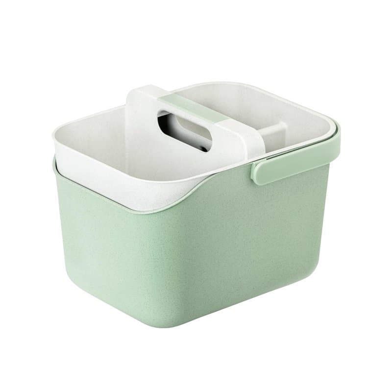 Vigar - Set Caddy et seau de nettoyage - Deux en un - 31 x 24 x 23 cm - Modèle Zeroline - Seau léger de 8 L - avec récipient à 3