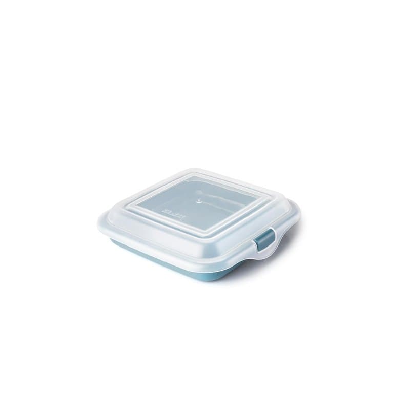 IBILI - Porte-sandwich - Couvercle à charcuterie - 14,5 x 14,5 x 3,6 cm, plastique sans BPA, réutilisable, bleu