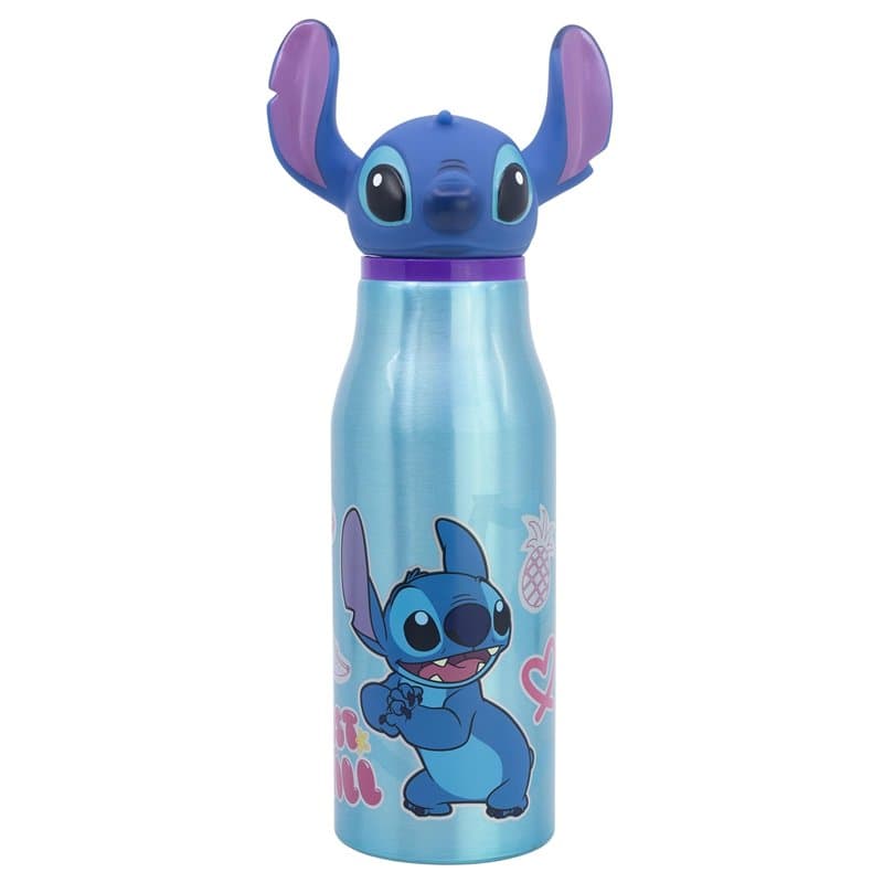 BOUTEILLE RÉUTILISABLE EN ALUMINIUM AVEC FIGURINE 3D 690 ML | STITCH DRAWING