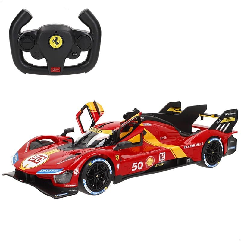 ColorBaby Rastar Ferrari 499P Le Mans Voiture RC 1:14 avec 6 Fonctions et télécommande, Design Sportif et détaillé, idéale pour