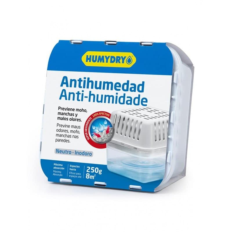 Déshumidificateur Compact 250 gr - Espaces jusqu'à 8m2 - Absorbe l'humidité des salles de bains, toilettes, garde-manger et gren
