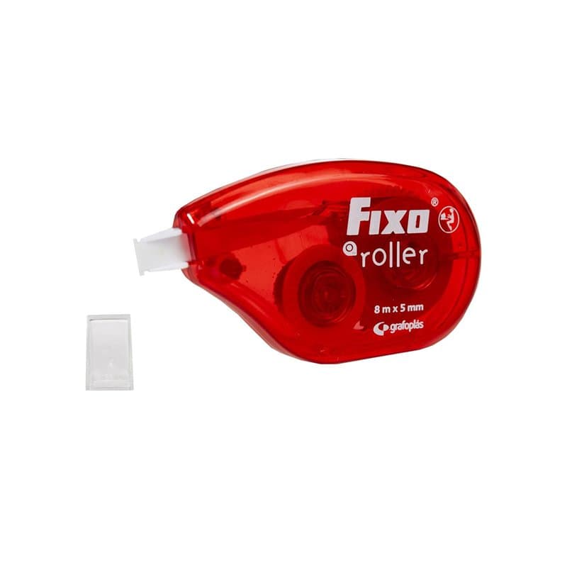 Fixo Roller - Ruban correcteur pour stylos, séchage instantané, design ergonomique, matériel scolaire 5 mm x 8 m