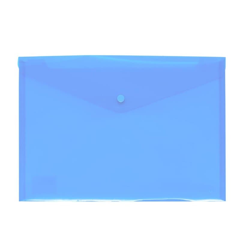 Grafoplás Enveloppe plastique avec fermeture à clic | Ecoplas | Taille Folio | Couleur bleu doux translucide | 33,4 x 23,5 cm |
