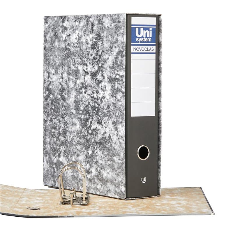 Unipapel Classeur à levier et boîte | Format Folio | Anneaux 65 mm nickelés | Œillet frontal | Coin long | 35 x 29 x 7,5 cm | Ca
