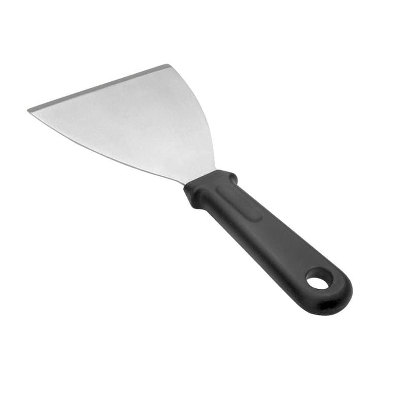 Lacor 60445 60445-Spatule à Repasser avec Manche Solide 8x11'5 cm Acier Inoxydable, Argent,noir
