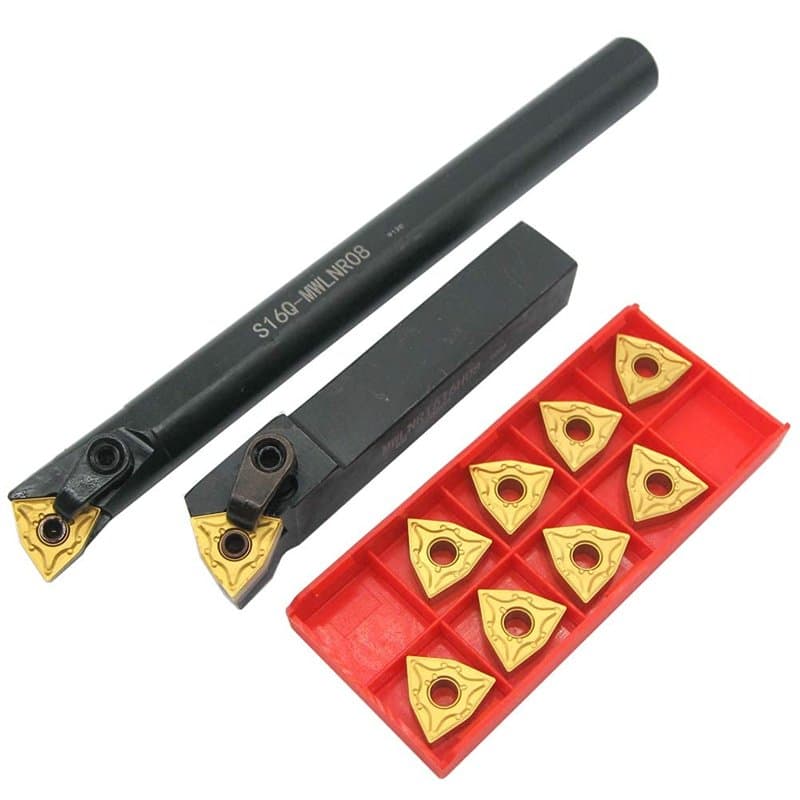 Porte-outil de tournage en carbure indexable de 1,5 cm MWLNR1616H08 + tour en métal interne barre d'alésage S16Q-MWLNR08 + inser