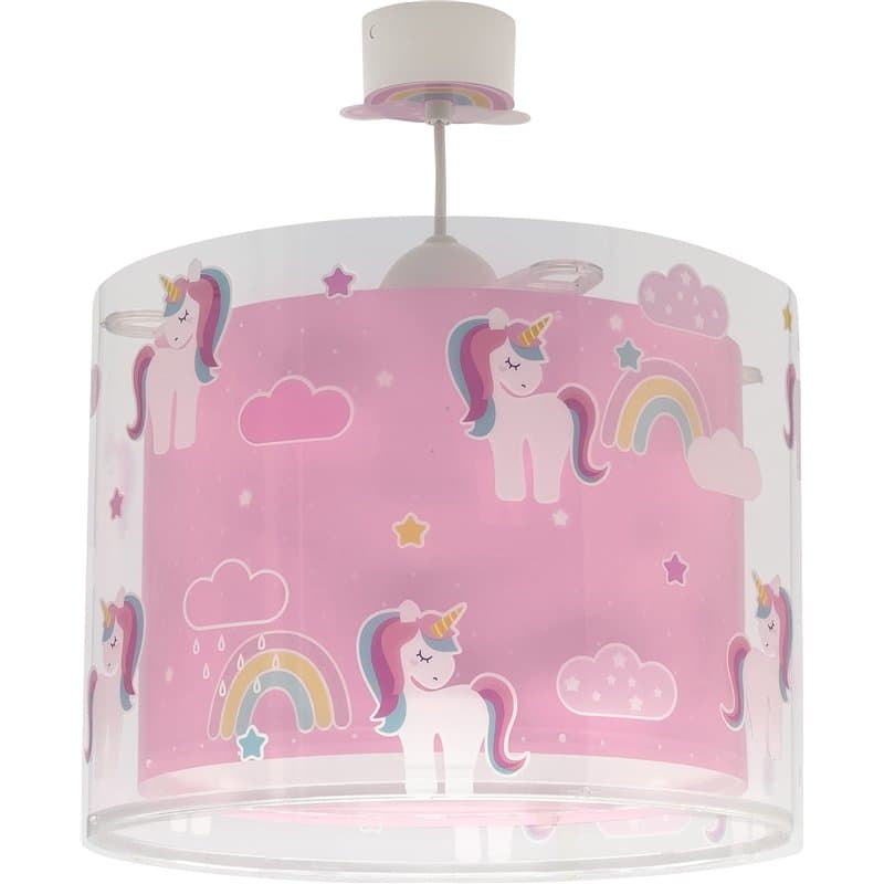 Dalber Lustre Chambre Lampe Suspension Enfant Unicorns Licornes Jaune animaux, 41592, E27