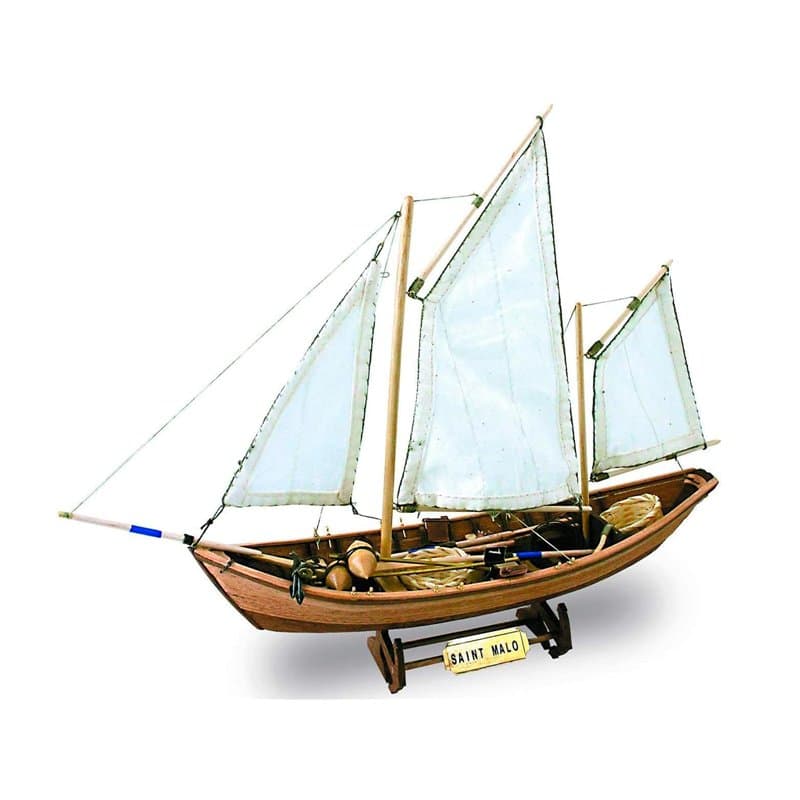 Artesanía Latina - Maquette de Bateau en Bois - Bateau de Pêche Doris Français Saint Malo - Modèle 19010, Échelle 1:20 - Modèles