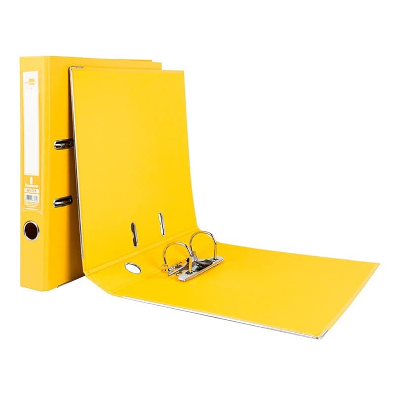 Liderpapel 932062 Documenta Classeur Levier Carton Rembordé PVC 1,9 mm Dos 52 mm Rado Métallique Jaune