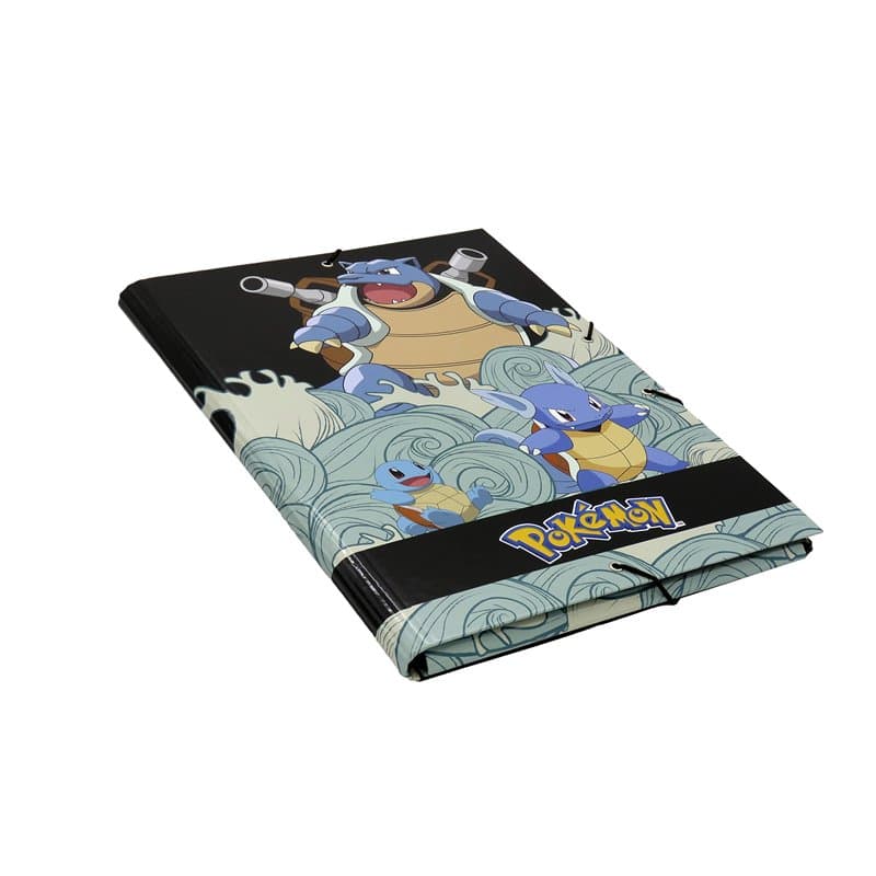 CYP BRAND Pokemon Classeur à rabat, squirtle, dossier avec gommes, couleur noire, produit officiel