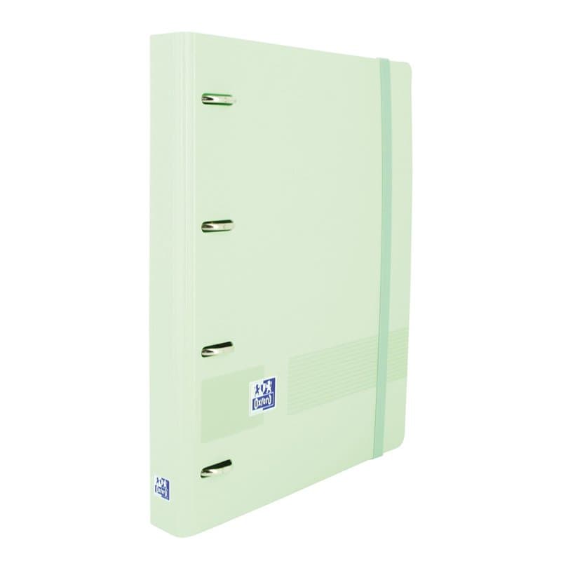 Oxford Live & Go Classeur A5, plastique Polyfoam, 4 anneaux, fermeture à caoutchouc, avec recharge à pois et feuille d'autocolla
