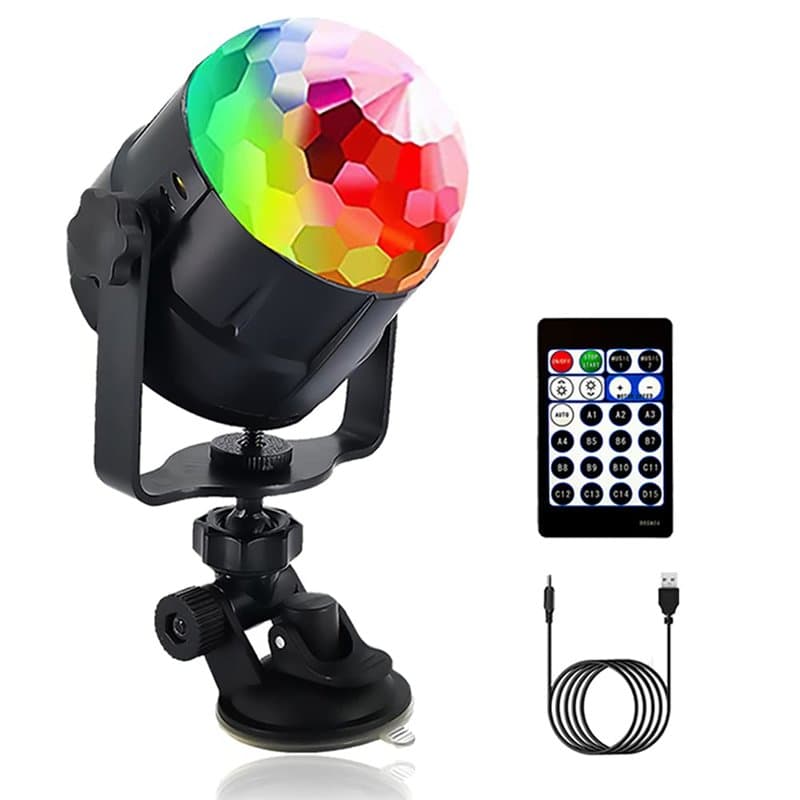 ZStarlite, Boule lumineuse rotative, pour fêtes, discothèques, avec télécommande USB, contrôle à distance, 15 cœurs d'illuminati