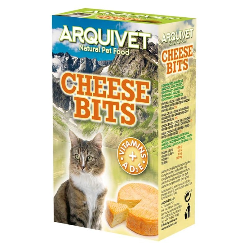 Arquivet Cheese Bits de Fromage 40 g - Snacks pour Chats - Bouchées de Fromage pour Chats - Friandises, friandises, récompenses,