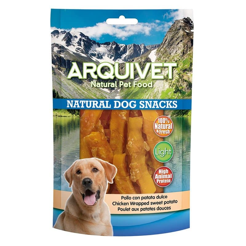 ARQUIVET Lot de 12 collations de Poulet à la Pomme de Terre Douce 100 g - Natural Dog Snacks - 100% Naturel - Chuches, Prix, fri
