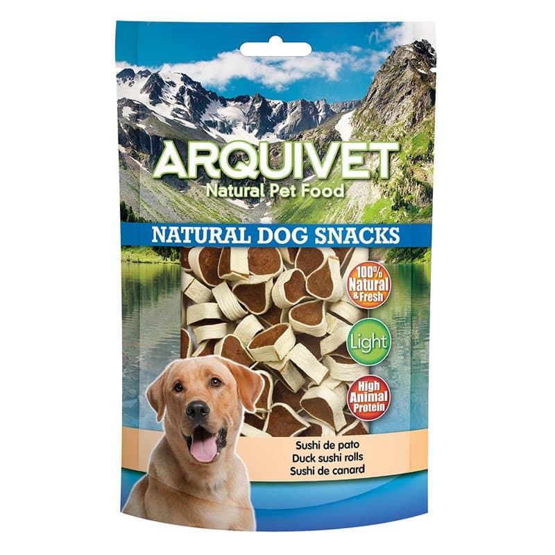 ARQUIVET Lot de 12 unités Snack Sushi au Canard 100 g - Natural Dog Snacks - 100% Naturel - Friandises, friandises pour Chiens -