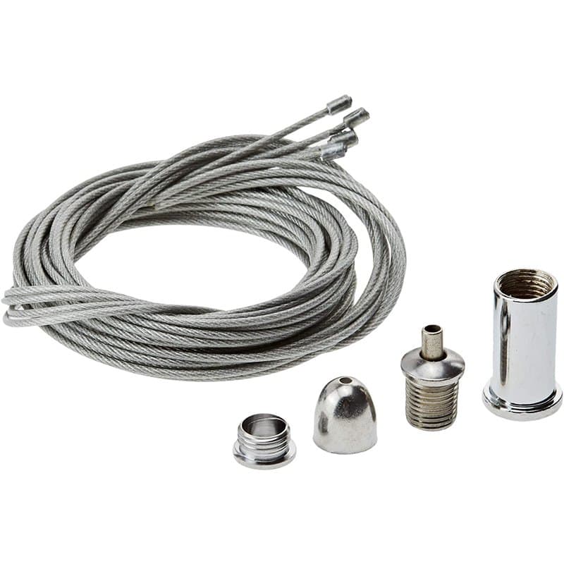 Jandei - Kit de suspension universel, 4 câbles en acier de 1 mètre, avec accessoires inclus (vis, chevilles, rondelles), pour l'